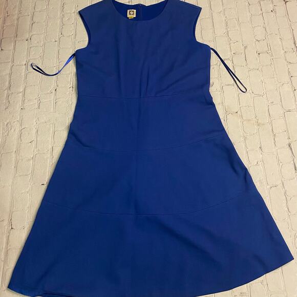 ANNE KLEIN 12 ALine formal dress minimalistic stretch Midi office teacher church - Picture 1 of 9